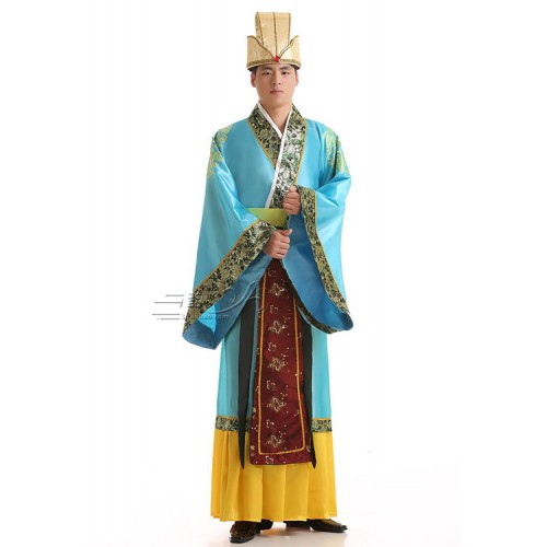 Chinese folk dance costumes for men's male ancient traditional hanfu drama minister emperor cosplay stage performance clothes robes